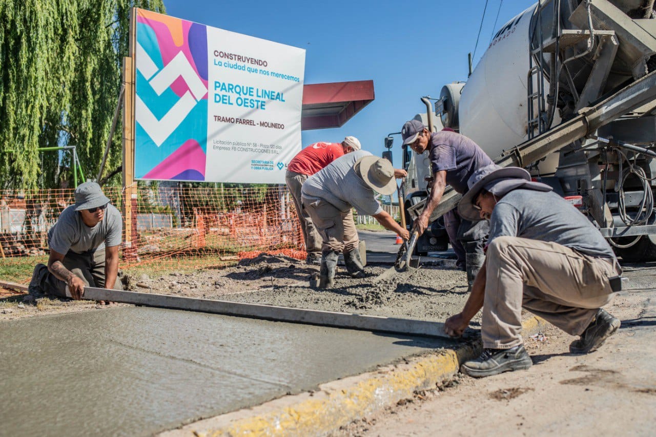Distrito La Ribera: continúan las obras en el Parque Lineal del Oeste